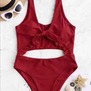 Frilly One Piece Swimsuit (TAG STILL ON)